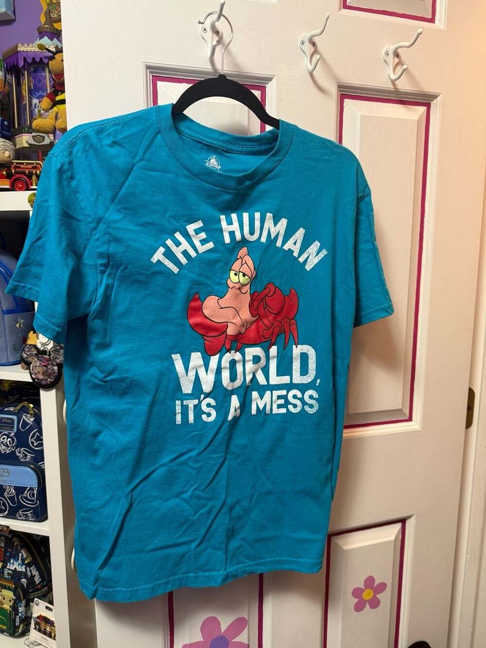 Disney The Little Mermaid Sebastian The Human World T-Shirt Size M Blue